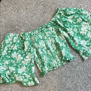 Billabong Floral Off-Shoulder Smocked Top